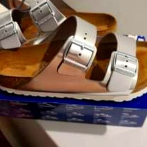 Size 10 Mettalic Silver Birkenstock